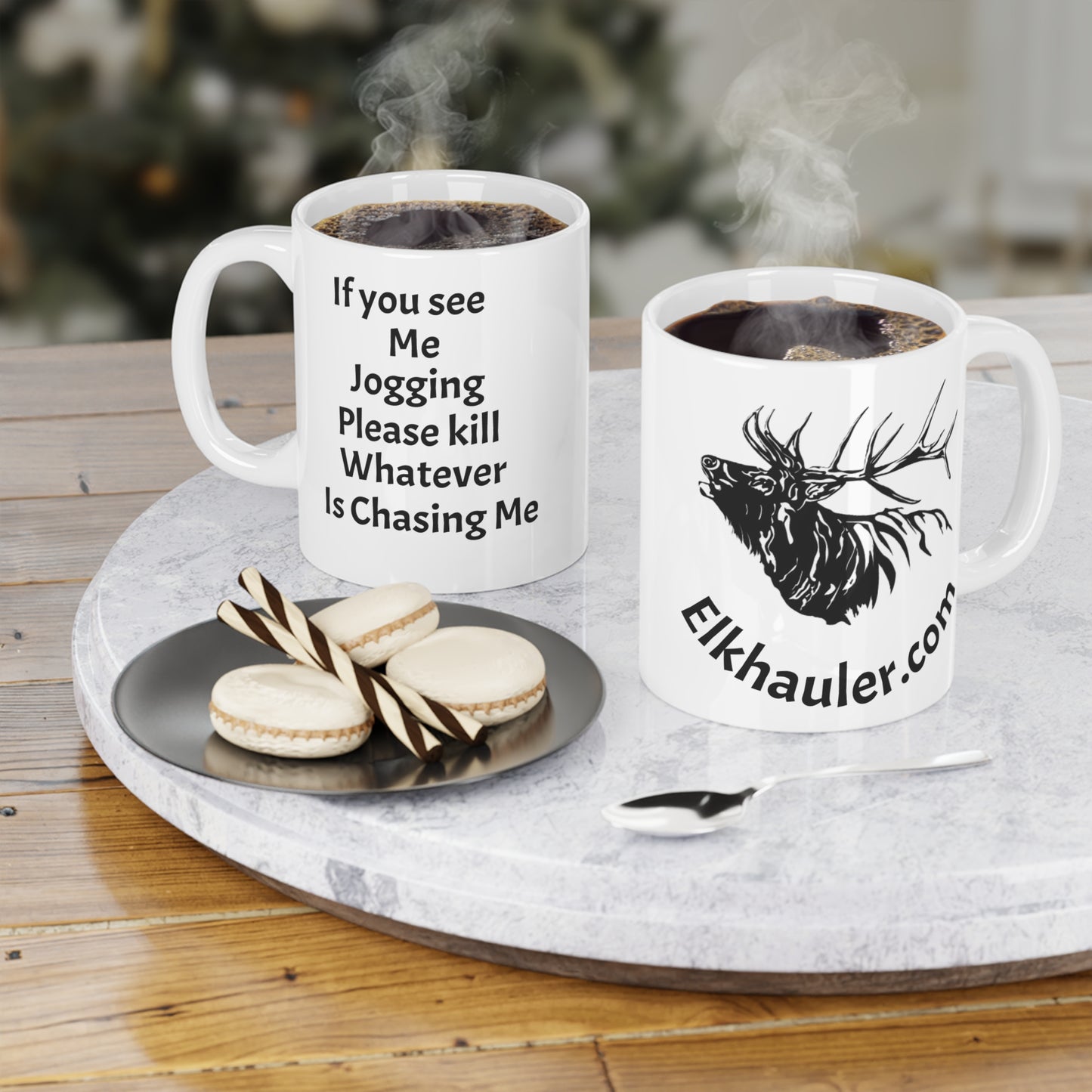 If You See Me Jogging Mug — Funny Hunting Elk Coffee Cup (11/15/20oz)