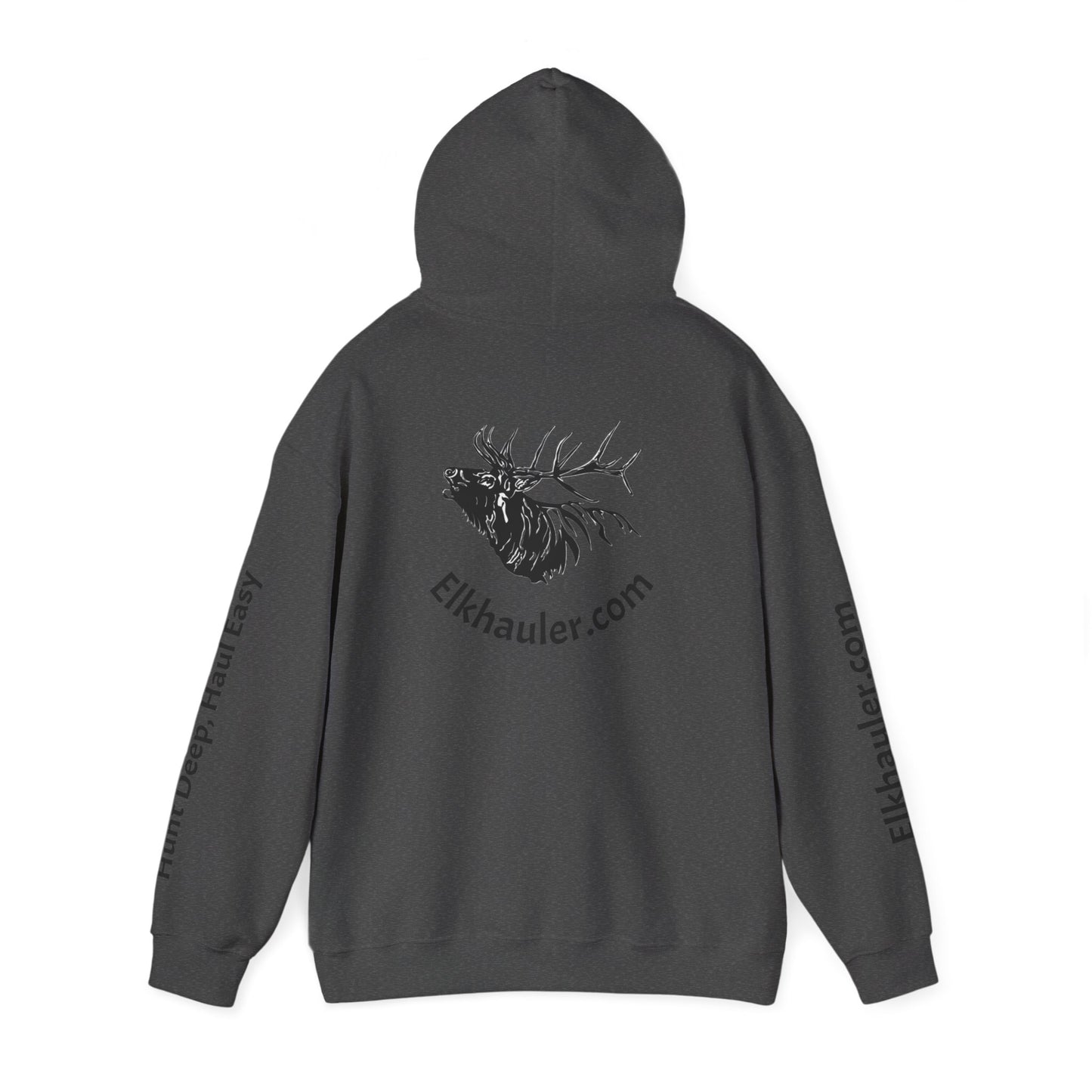 ElkHauler Logo Hoodie — 'Hunt Deep, Haul Easy' Elk Hunting Pullover