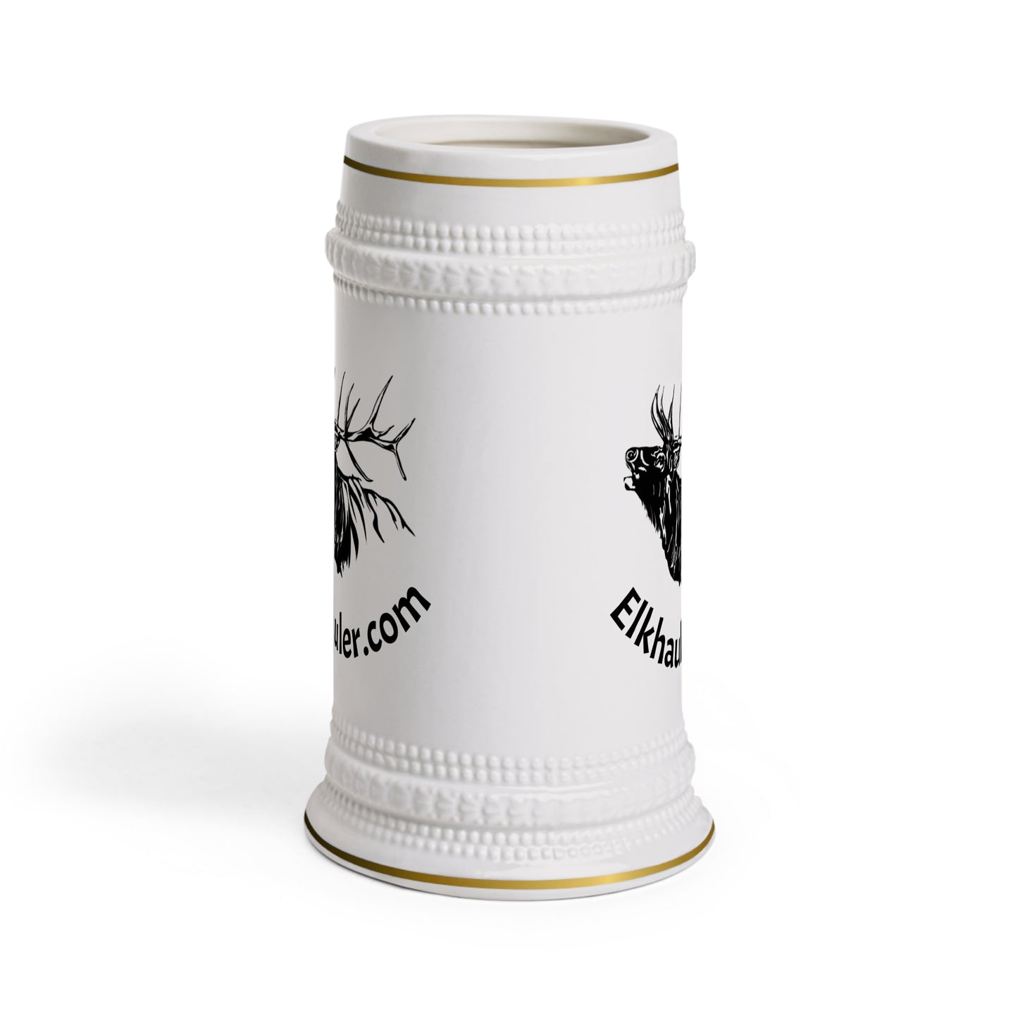 Elk Head Beer Stein Mug – Ceramic Hunting Mug with Elk Logo