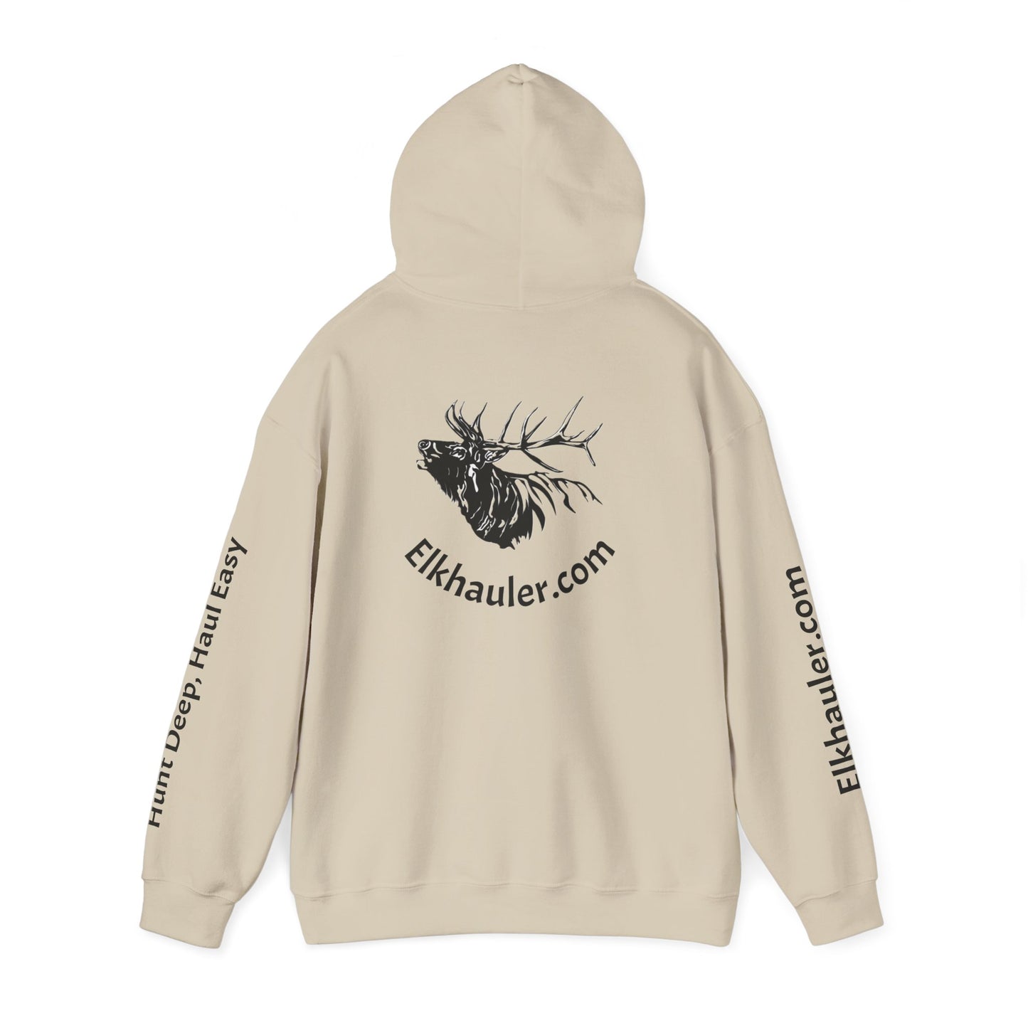 ElkHauler Logo Hoodie — 'Hunt Deep, Haul Easy' Elk Hunting Pullover