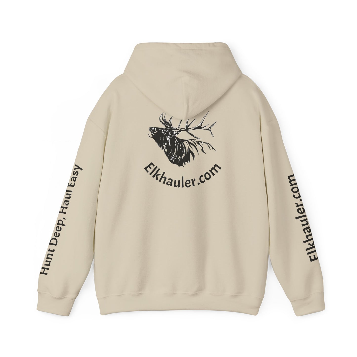 ElkHauler Logo Hoodie — 'Hunt Deep, Haul Easy' Elk Hunting Pullover