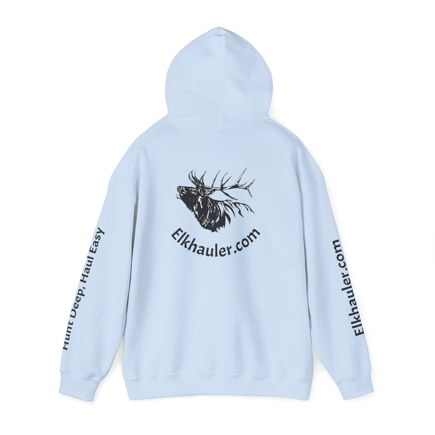 ElkHauler Logo Hoodie — 'Hunt Deep, Haul Easy' Elk Hunting Pullover