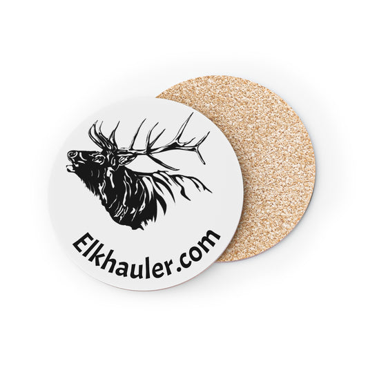 Elk Head Cork Coaster — Elkhauler.com Rustic Wildlife Drink Coaster