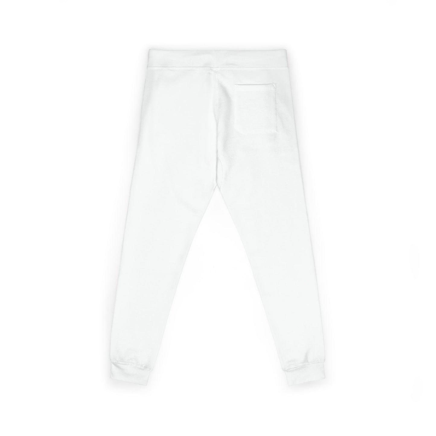 Embroidered Fleur de Lis Sweatpants — Cozy White Fleece Joggers