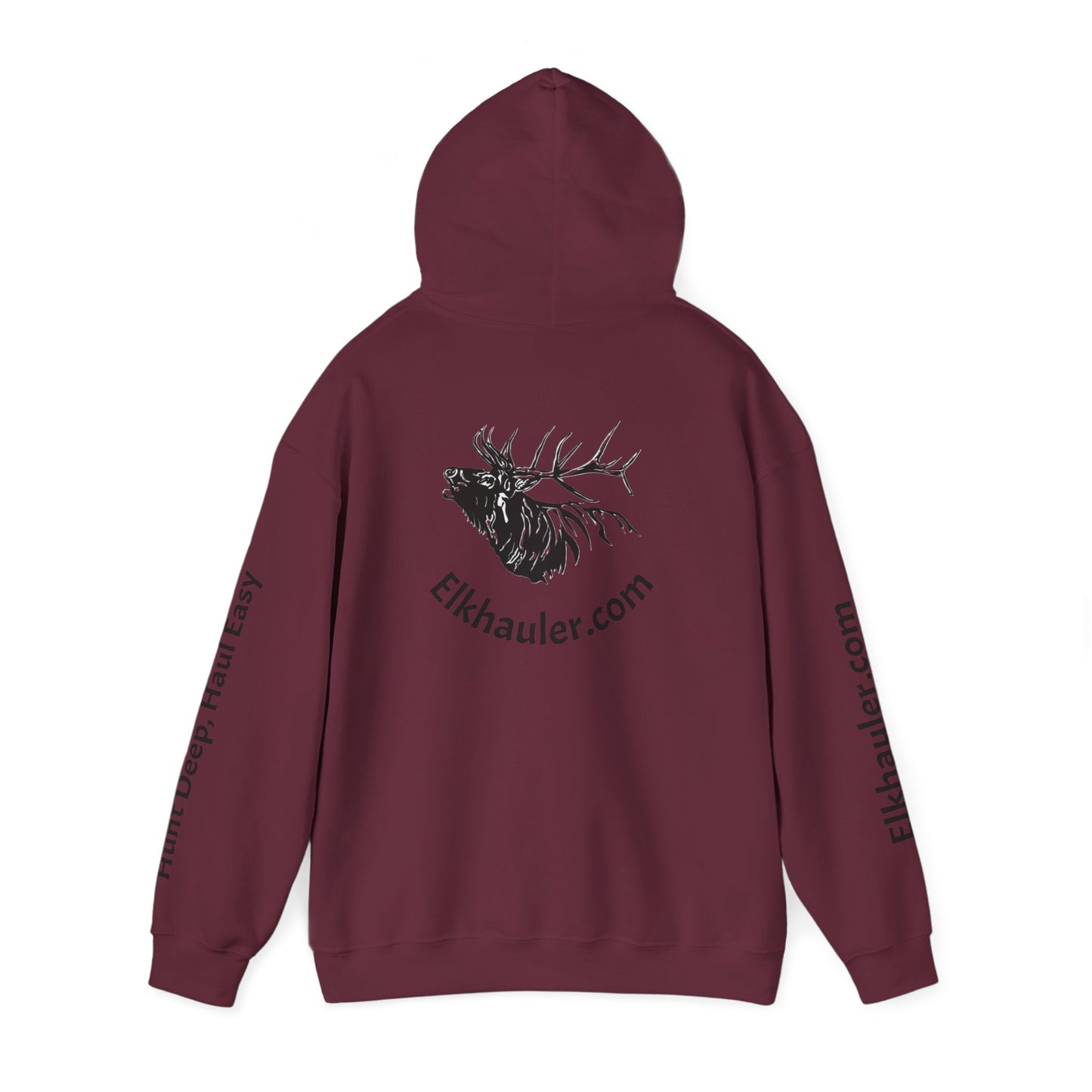 ElkHauler Logo Hoodie — 'Hunt Deep, Haul Easy' Elk Hunting Pullover