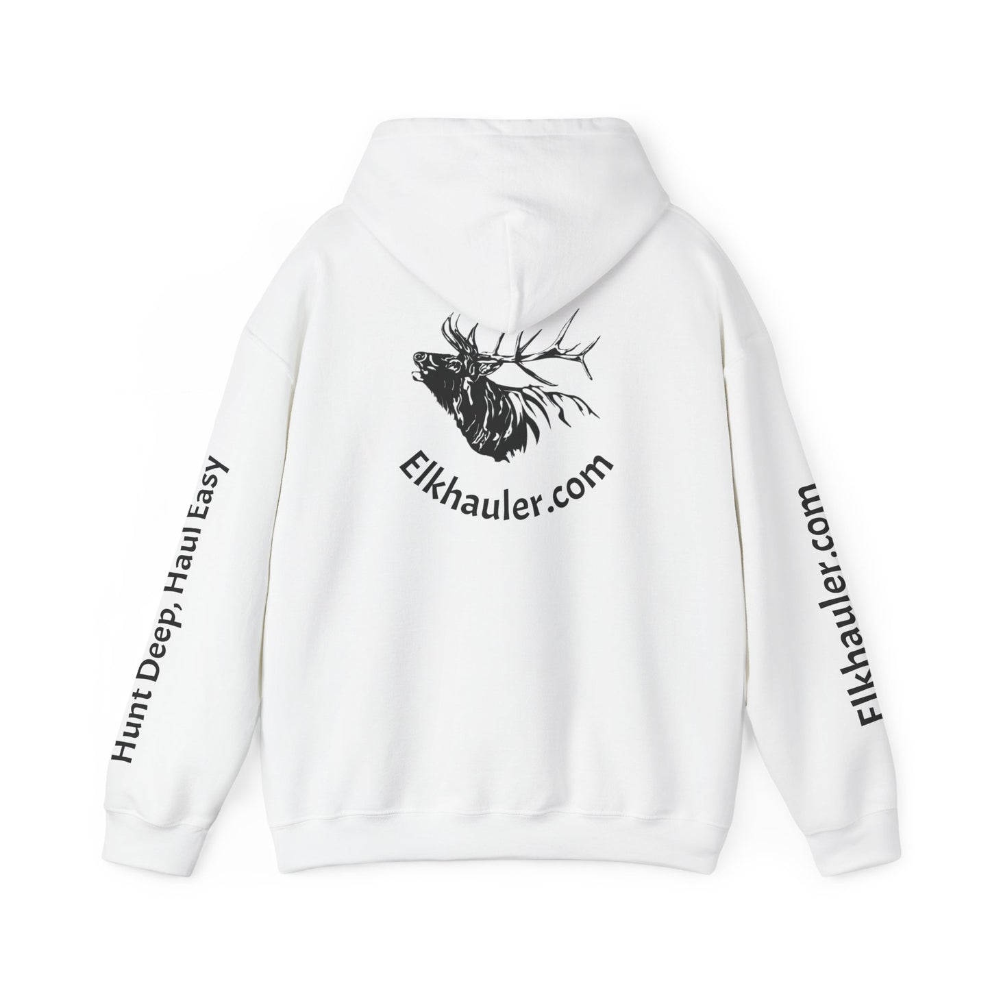 ElkHauler Logo Hoodie — 'Hunt Deep, Haul Easy' Elk Hunting Pullover